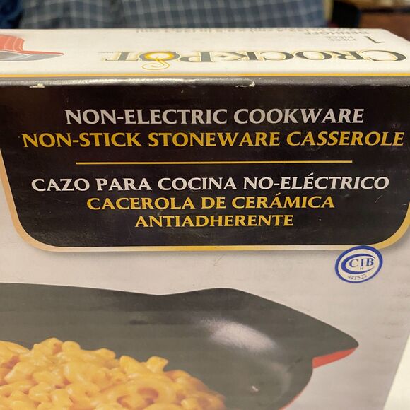 Crock Pot Non-Stick Stoneware Casserole Dish Non-Electric Cookware Red New - Picture 2 of 5